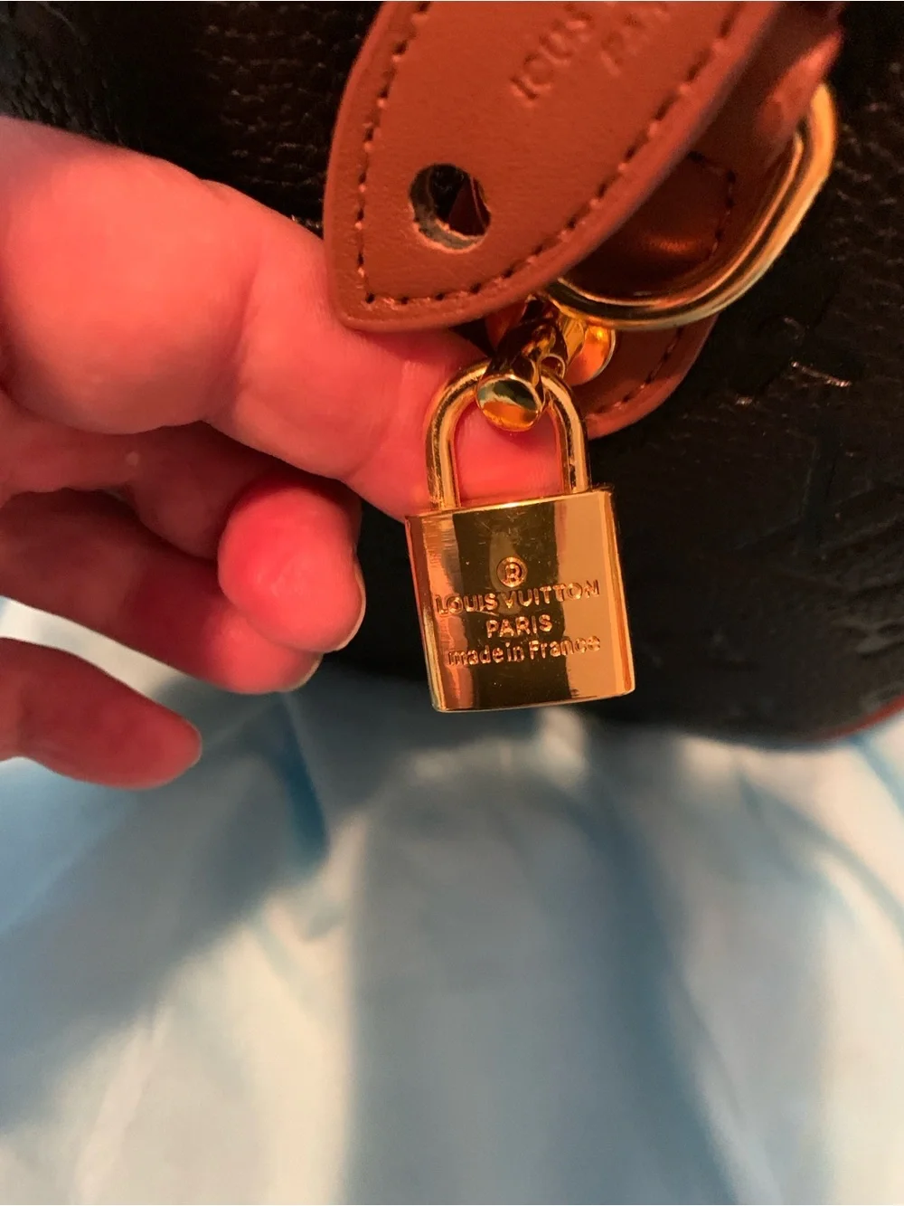 Black LV Motif Boston Speedy Bag